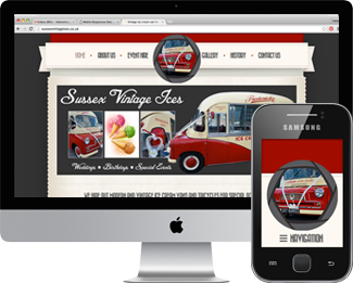 Mobile responsive website for Sussex Vintage Ices
