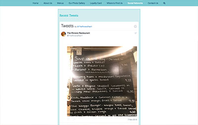 Twitter Feed on the Riviera website