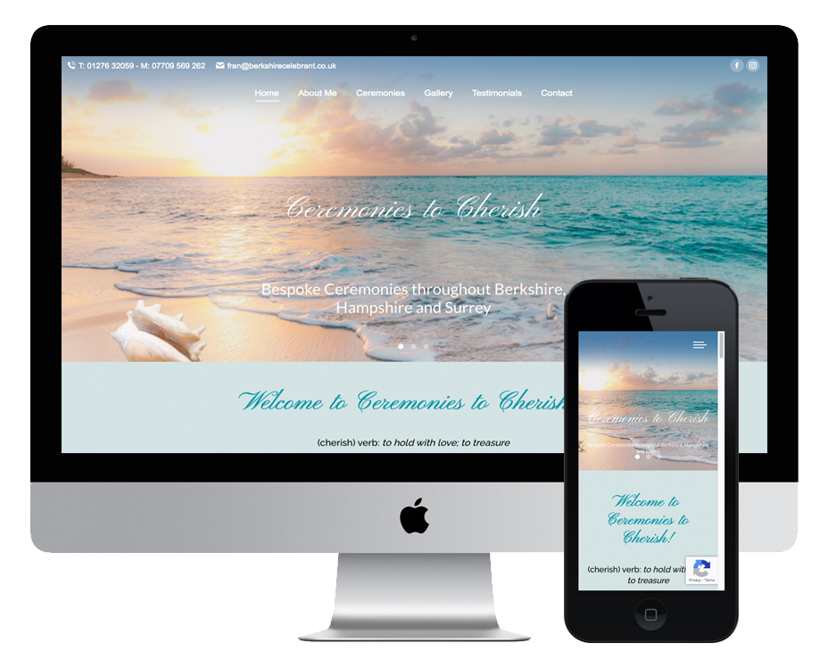 Cottagewebs testimonials page Berkshire Celebrant Fran Harrison website