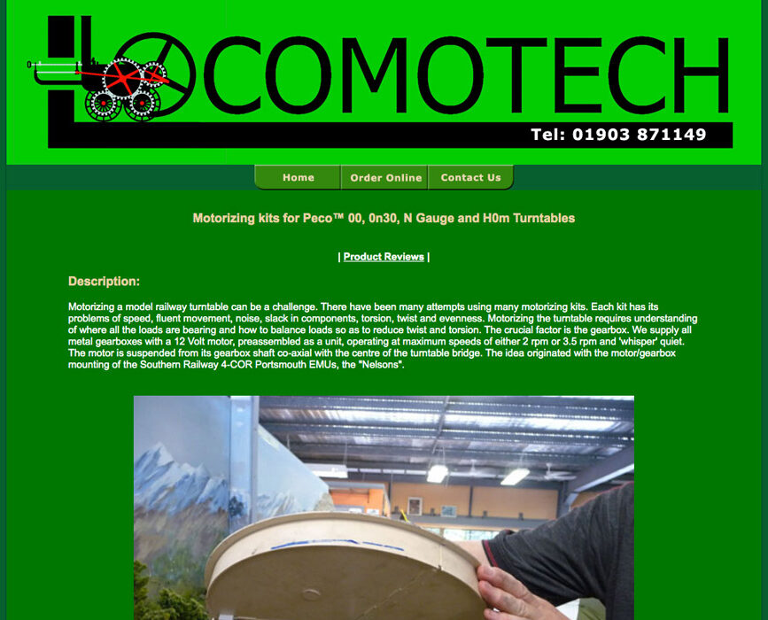 Locomotech website on Cottagewebs testimonials page