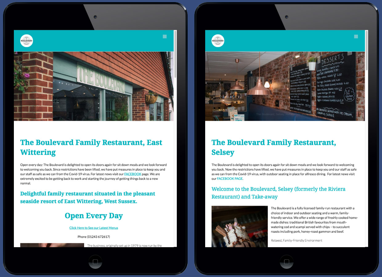 Combined websites for the Boulevard, East Wittering and Selsey