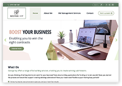 Website for George Ivy Bid Management designed by Cottagewebs