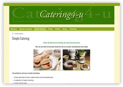 Catering4-u website on Cottagewebs Food and Drink Portfolio