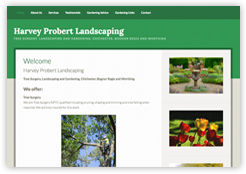 Homes and Gardens portfolio: website for Harvey Probert Landscaping designed by Cottagewebs