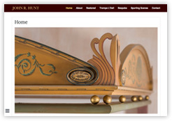 Arts and Publishing portfolio, featuring the website of restoration specialist, John R. Hunt