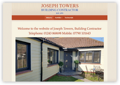 Joseph Towers Building Contractors website on the Homes and Gardens Portfolio of Cottagewebs