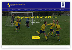 Felpham Colts website on the People and Community portfolio of Cottagwebs