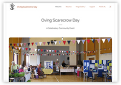 Website for Oving Scarecrow Day, for People and Community