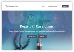 Regis Ear Care Clinic website on the Health and Beauty portfolio of Cottagewebs.