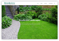 Brookview Landscapes website on the Homes and Gardens portfolio of Cottagewebs.