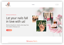 Nail Nirvana website on the Health and Beauty portfolio of Cottagewebs.